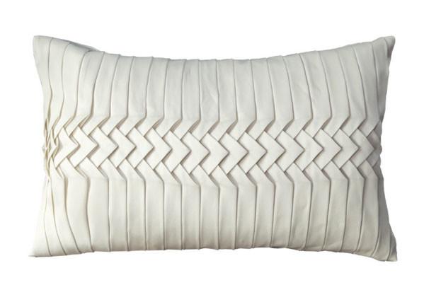Ivory Faux Silk Decorative Pillows For Sofa , Handmade Waist Bed Throw Pillows