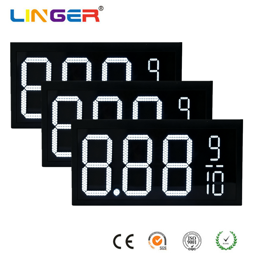 Weatherproof LED Fuel Price Signs Double Sides Gas Station LED Sign White Color