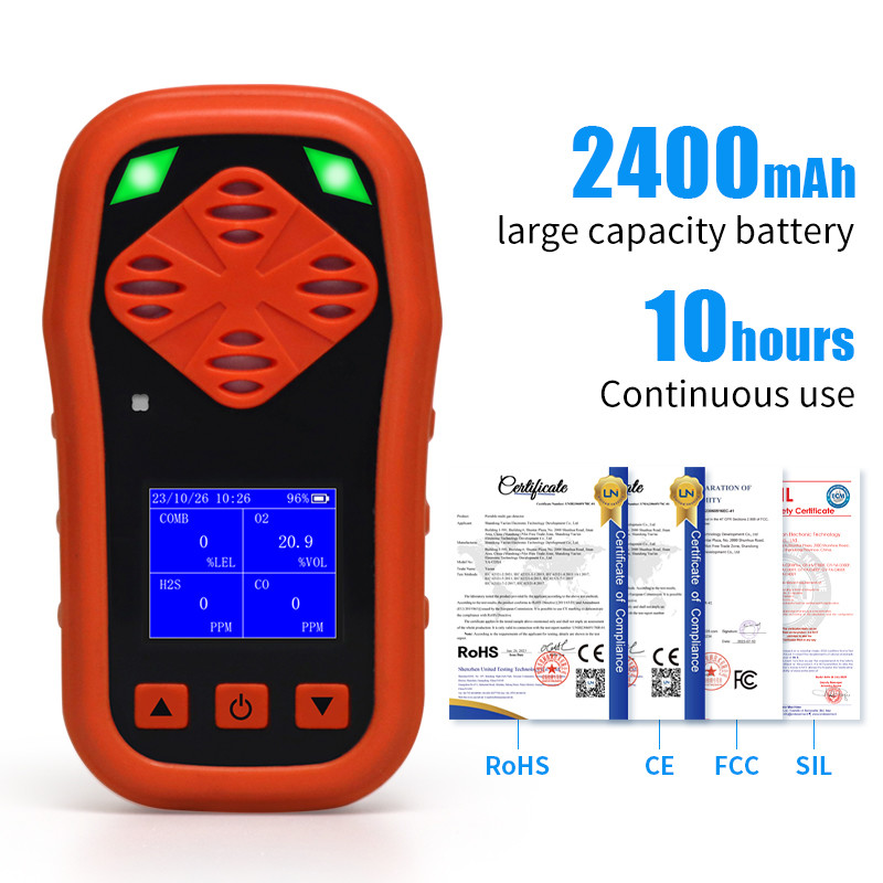 YA-CDX4 Персональный детектор газа H2S O2 CO LEL 4 Газовый портативный детектор утечки газа