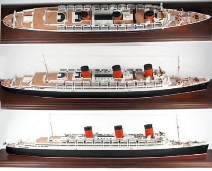 Scale 1:900 High End Queen Mary Model , Handcrafted Model Ships For Anniversary Collection