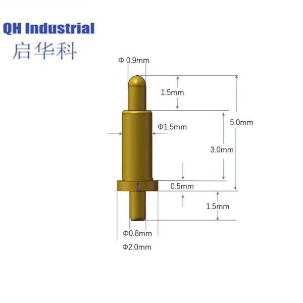 Customized Length 5.0mm Reel Packaging 5V 2A 12V 2A DIP Single Pin Gold Plated Pcb Pogo Pin Header For TV,Earphone