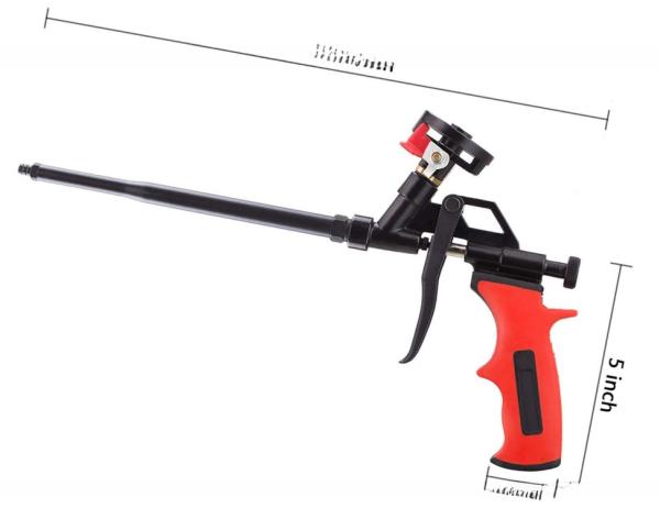 OEM ODM PU Expanding Spray Foam Gun Heavy Duty Metal Body Covered With PTFE