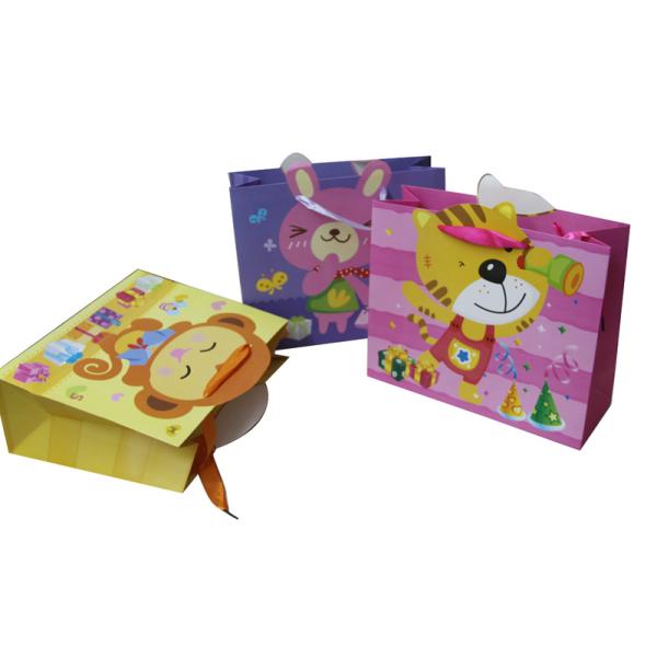 Various Animal Image Shape recycle Paper Carrier Bag For Kids Gift Packing