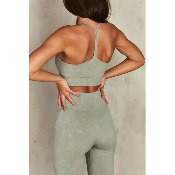 Oem Factory Manufacturer Custom Logo Seamless 2 Piece Yoga Set Lightweight High Waist Training Tights