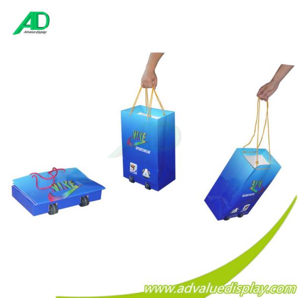 Customizable Cardboard Luggage Box Paper Delivery Trolley For The Exhibition
