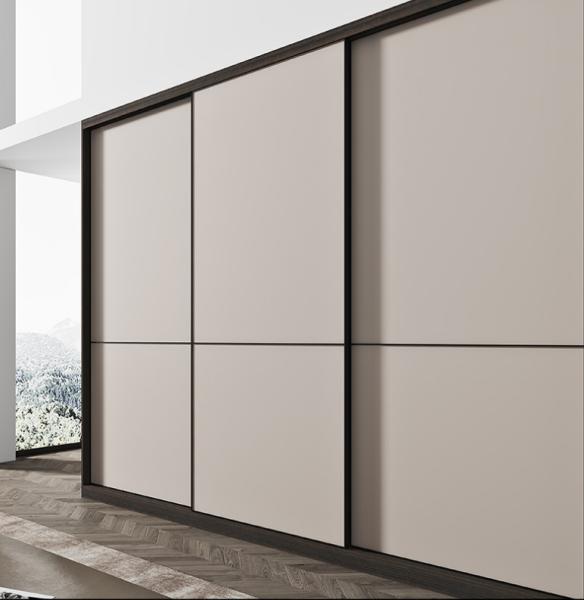 Fashion Room Furniture Khaki Upper And Lower Track Sliding Doors