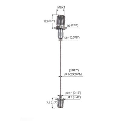 Le système accrochant Chrome de sécurité de câble réglable de voyant a plaqué YW86001