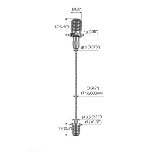Le système accrochant Chrome de sécurité de câble réglable de voyant a plaqué YW86001