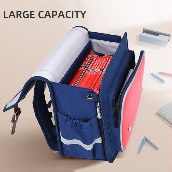Lock Design Leather School Backpacks Oxford Kids School Book Bags