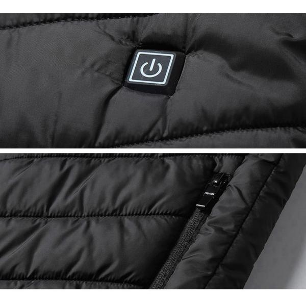 Зимний теплый термозагружаемый USB нагретый полный цип Утилитарный теплый подушечный мужской жилет с батареей