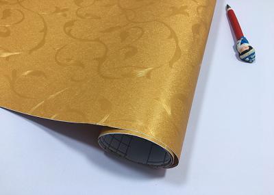 Moisture proof Floral Self Adhesive Wallpaper , Dark Yellow 60cm * 50m Per Roll
