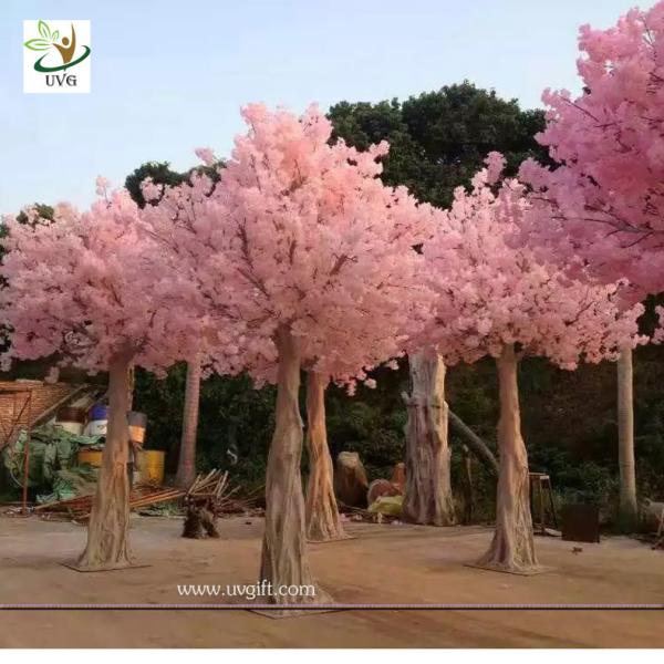 UVG indoor cherry blossom artificial tree with pink flowers for Water World decoration CHR153