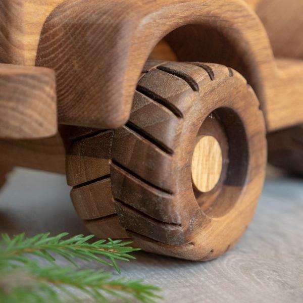 Mobile Handmade Wooden Toys Trucks Hand Sanded With Simple Design