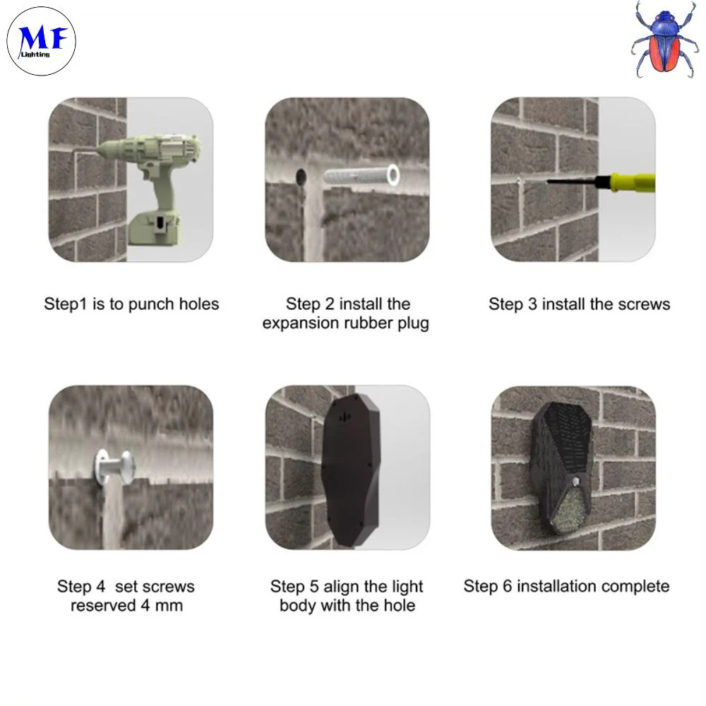 Наружное освещение Охранное освещение Садовое освещение водонепроницаемое IP65 CE RoHS Хорошее качество Солнечные огни Наружное светодиодное освещение С наступлением рассвета до рассвета