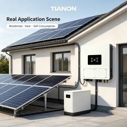 3kW Single Phase Hybrid Solar Inverter IP65 50-450V MPPT 230Vac with 4.3 Inch Touch Screen Tianon