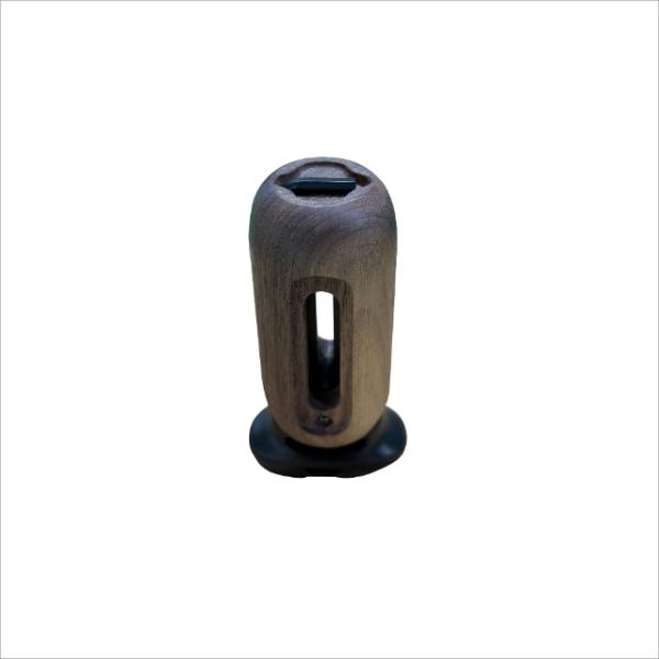 Wooden camera side grips are used in cage systems for mirrorless or SLR cameras as an auxiliary holding accessory for handheld