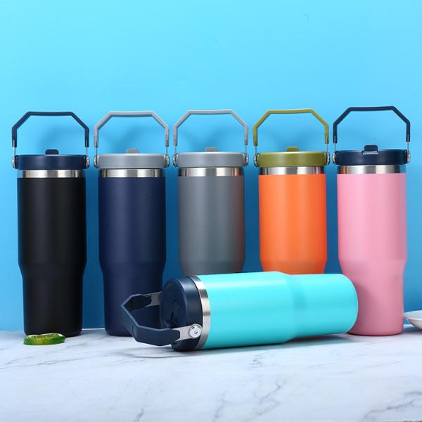 30oz Stanley Similar Type Car Travel Tumbler With Handle Stainless Steel 304 Material