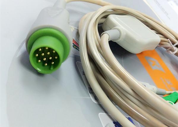 5 Leads Snap AHA ECG Patient Cable , Mindray 12 Pin One Piece ECG Cable