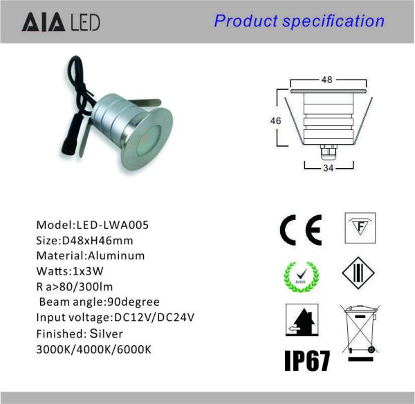 IP67 Waterproof aluminum+stainless steel LED stair light&LED Stair light & outside led step light