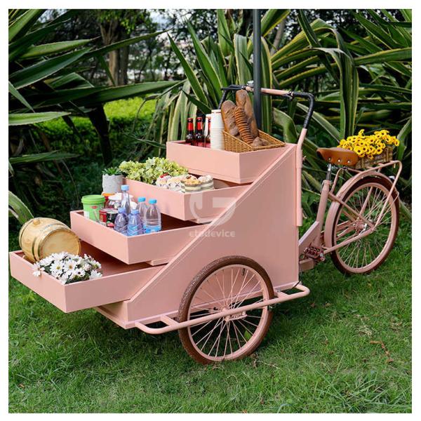 Outdoor Food Vending Cart with Soybean Raw Material and Three Wheels Electric Cargo Bike
