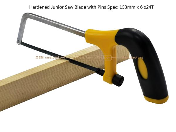 Hardened Junior Saw Blade with Pins Spec: 153mmx6x24T Cutting wood,Plastic,Low-hardness metal