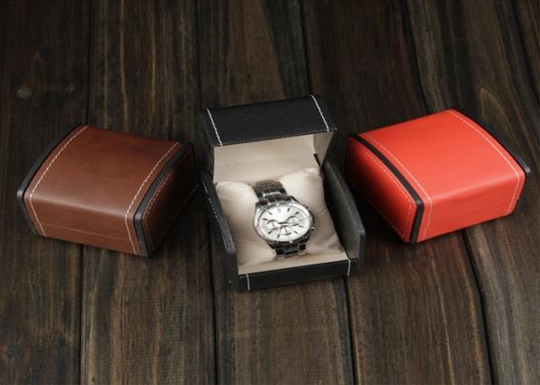 MDF Core Watch Packing Box Black And White Pu Leather Custom Logo TW-036