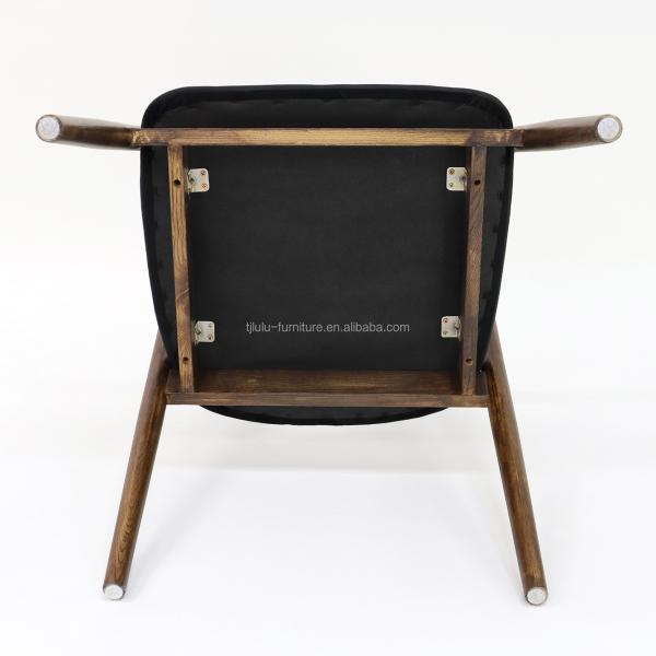 Simple Wooden Armchair Fabric Lounge Restaurant Nordic Wooden Dining Coffee Tea Leisure Chairs Solid Wood Dining Chair OEM/ODM