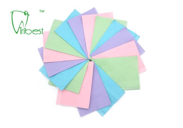 2 Ply Paper 1 Ply Film Disposable Dental Bibs 33x45cm Without Tie