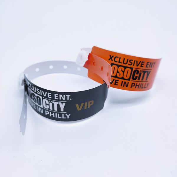 250*25mm/250*19mm PE Wristband VIP Admission for Park/Events/Festival ISO9001 Certified