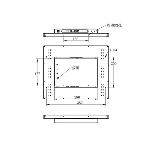 19-Inch Embedded Monitor for Security Panels, Industrial Equipment, Medical Displays, and Public Information Kiosks