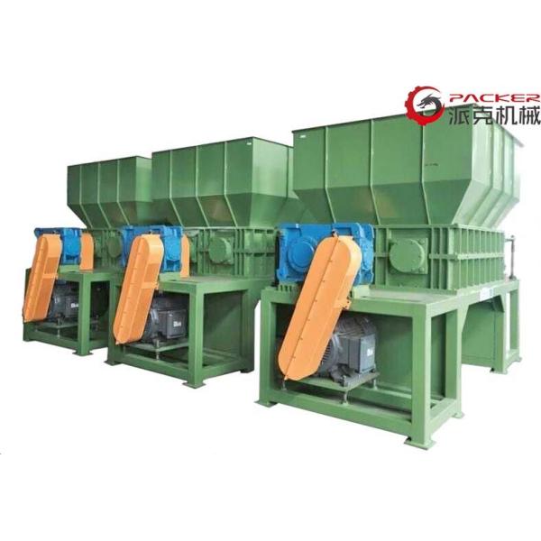 Metal Containers Plastic Waste Shredder , Twin Shaft Shredder Hydraulic Feeding