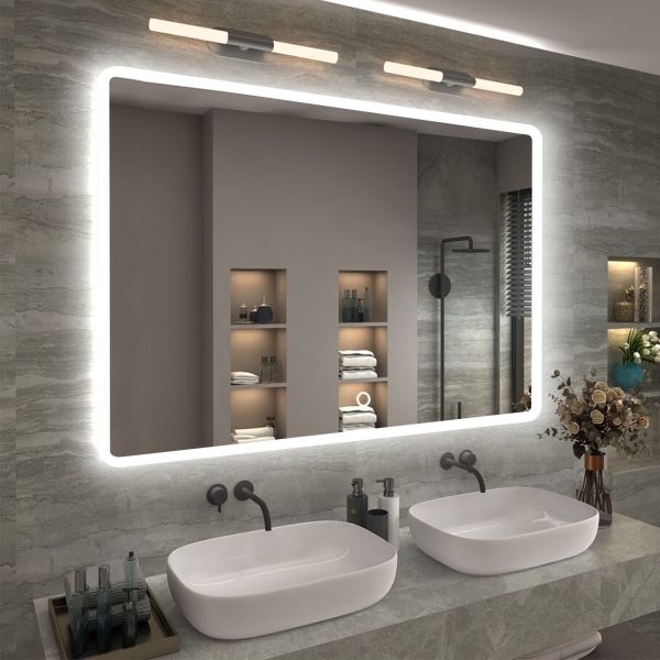Decoration Backlit Smart Mirror Antifog Bathroom Mirror Wall Mounted With LED Light