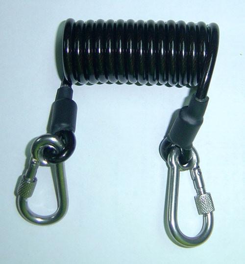 High Quality Short Coiled Tool Lanyard w/Heavy Duty Snap Hooks Steel/Plastic Coard Inside Available