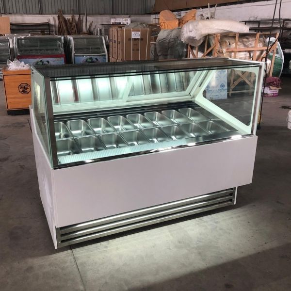 Ice Cream Gelato Display Freezer Upright Digital Control -18~ -22 Cold Plate Showcase