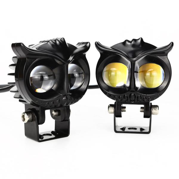 16W Dual Color LED Motorcycle Fog Light Head in Owl Design for Custom Modified Project