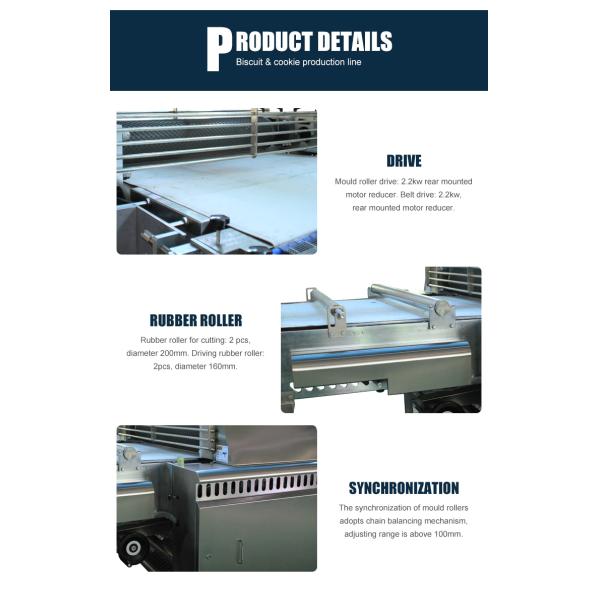 Electric Rotary Cutter Cookie / Biscuit Making Machine Product Line