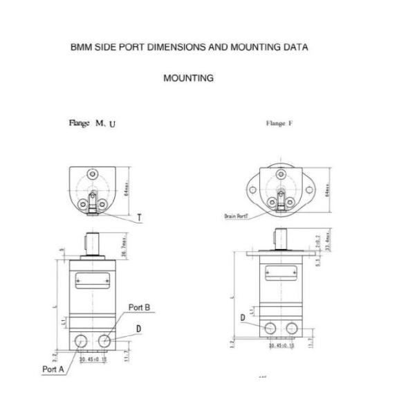 OMM32 BMM32-MAEB Small Hydraulic Motor 151G0003 , G3/8 Oil Ports 3 Hole Mounting