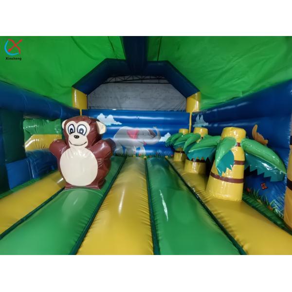 Customized Inflatable Bouncer With Slide Combo Jungle Monkey Inflatable Castle