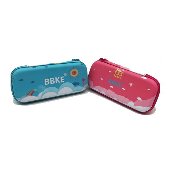 Yellow Color Zipper Closure Hard Shell Pencil Box Custom Cartoon Printing