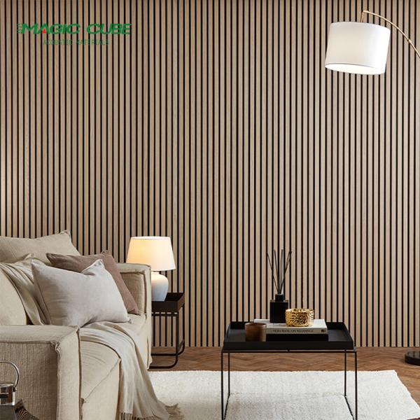 Ceiling High Frequency Wood Slat Acoustic Wall Panels Acupanel With Veneer Surface