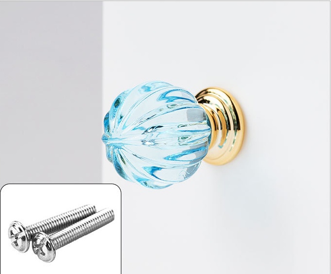 Colored Knobs for Living Room Bedroom Other Spaces-Glass Acrylic Wardrobe Drawer Dresser Bathroom Hotel Apartment Dining