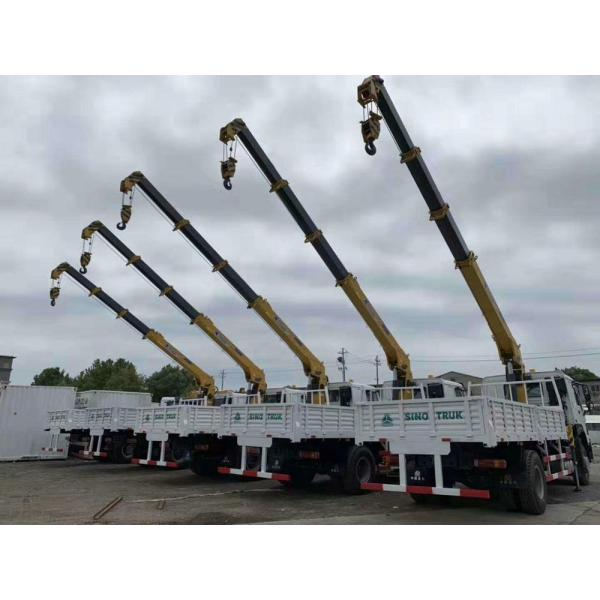 12 Span Mounted Crane Boom Truck / HOWO 4x2 290hp 15 Ton Hydraulic Arm Truck