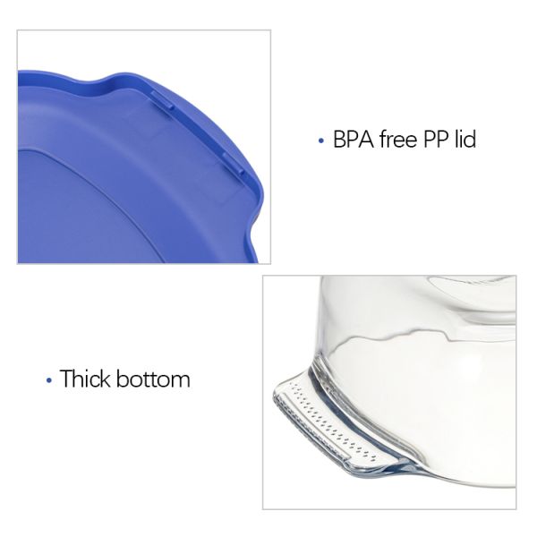 IKOO Borosilicate Glass Bakeware with PP Lid 1000ml to 3600ml