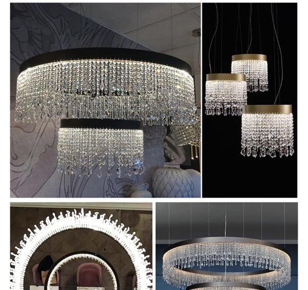 Modern oval crystal chandelier Crystal Light Kitchen Fixture Led Modern Home Decor Staircase Lighting(WH-CY-168)