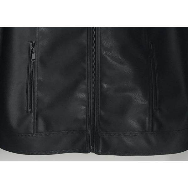 Solid Color Mens PU Jacket , Casual Style Fashion Pu Faux Leather Jacket Coat