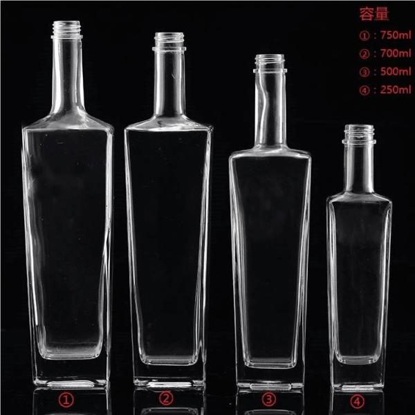 White Olive Oil Tequila Whiskey Alcohol V-Shaped Vodka Liqueur Bottle with Screw Cap