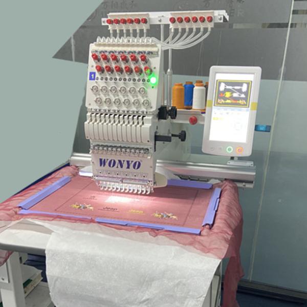Hot Sale Wonyo Single Head Computerized Jacket Embroidery Machine on Fabrics and Finished Caps