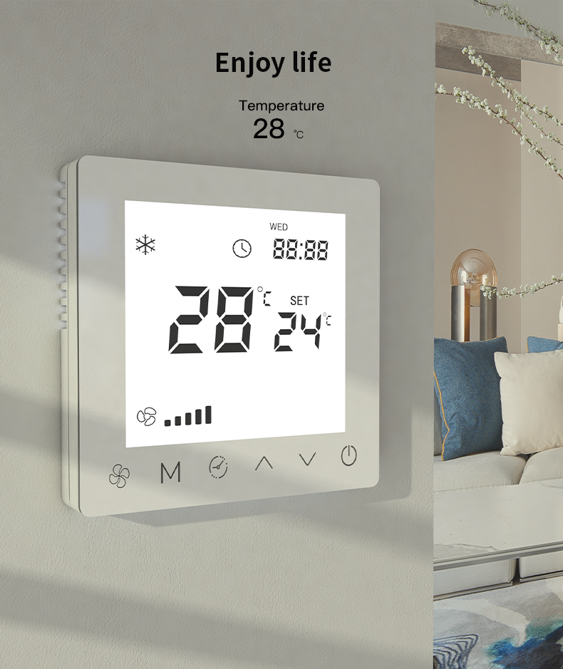 Digital LCD Screen Smart Wifi Thermostat Fan Coil FCU Thermostat For HVAC Systems