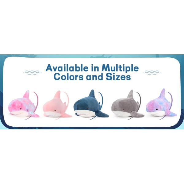 Factory Wholesale Professional  MORISMOS Purple 40in Super Soft Giant Shark Stuffed Toy Cute Kids' Animal Pillow with PP Filling