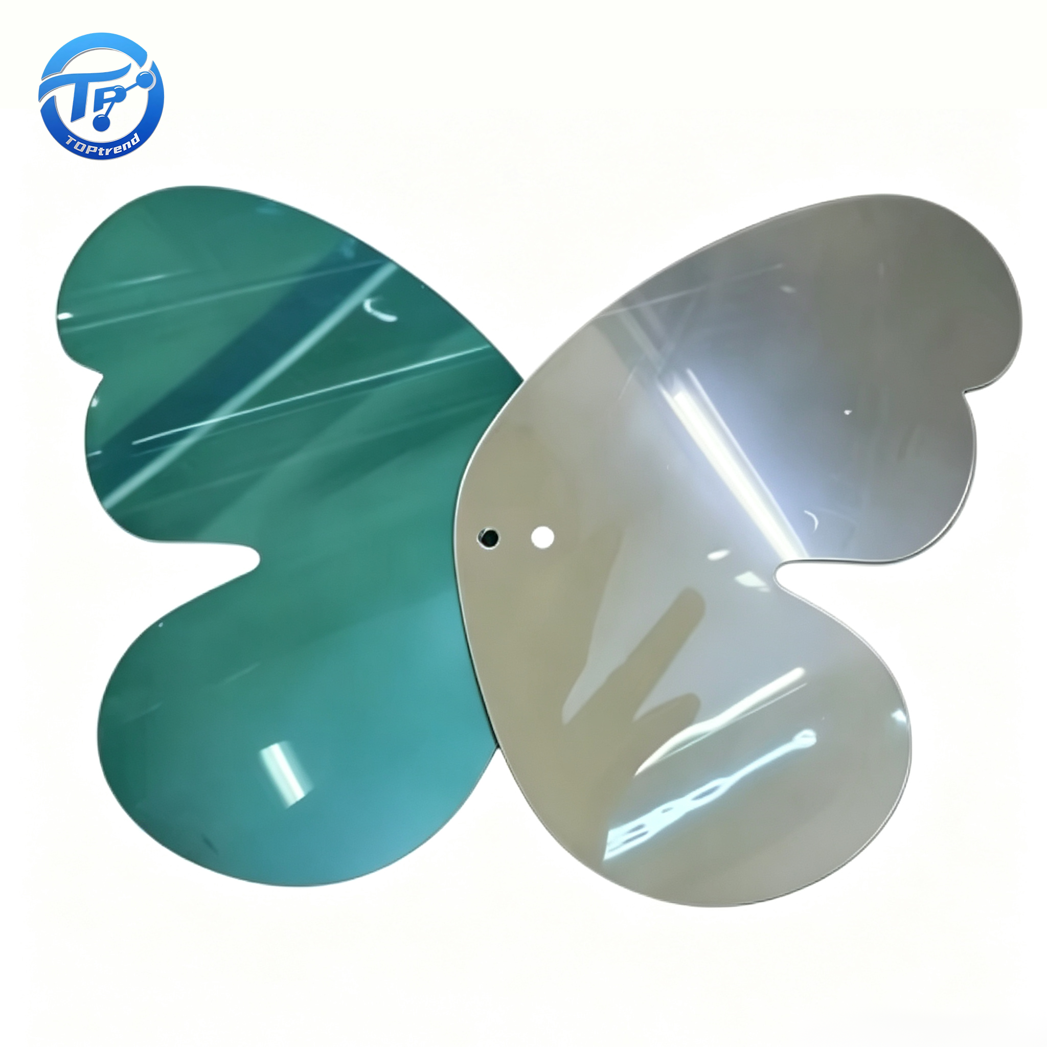 Butterfly Shaped Acrylic Two Way Mirror Art Exhibition Decor Acrylic Mirror Panel